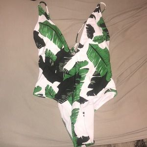 Low cut one piece swim suit